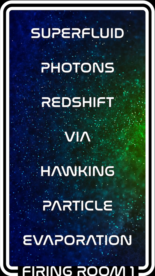 Superfluid Photons Redshift Via Hawking Particle Evaporation